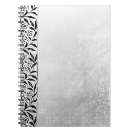 Graues Notizbuch mit schwarzem Akzent – Elegantes  Notizblock