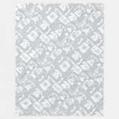 Graues oder weißes Retro-Telefone-Muster Fleecedecke (Vorderseite)