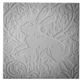 Graues Ombre Kaninchenwald mit floraler Natur Fliese