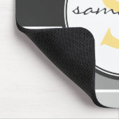 Graues Ombre Monogramm Mousepad (Ecke)