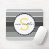 Graues Ombre Monogramm Mousepad (Mit Mouse)