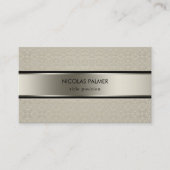 Graues Orange Damask Muster Visitenkarte (Vorderseite)