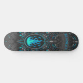 Graues Owl Cool Modernes, benutzerdefinierter Pers Skateboard (Horizontal)