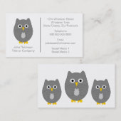 Graues Owl-Design Visitenkarte (Vorne/Hinten)