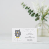 Graues Owl-Design Visitenkarte (Stehend Vorderseite)
