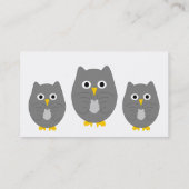 Graues Owl-Design Visitenkarte (Rückseite)
