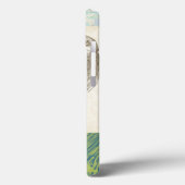 Graues Owl im Muster-Hintergrund Case-Mate iPhone Hülle (Rückseite / Links)