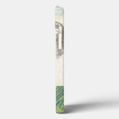 Graues Owl im Muster-Hintergrund Case-Mate iPhone Hülle (Rückseite / Links)