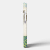 Graues Owl im Muster-Hintergrund Case-Mate iPhone Hülle (Rückseite / Links)