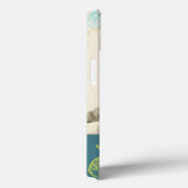 Graues Owl im Muster-Hintergrund Case-Mate iPhone Hülle (Rückseite / Rechts)