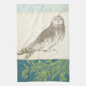 Graues Owl im Muster-Hintergrund Handtuch (Vertikal)