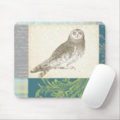 Graues Owl im Muster-Hintergrund Mousepad (Mit Mouse)
