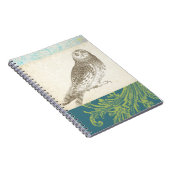 Graues Owl im Muster-Hintergrund Notizblock (Rechte Seite)