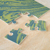 Graues Owl im Muster-Hintergrund Puzzle (Seite)