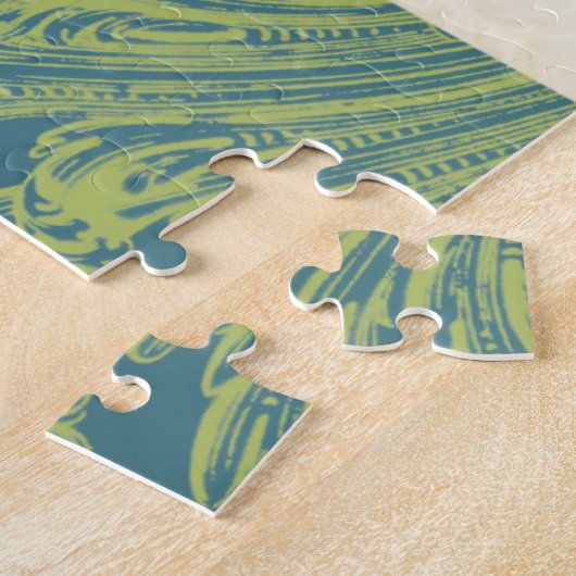 Graues Owl im Muster-Hintergrund Puzzle (Seite)