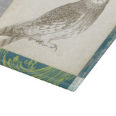 Graues Owl im Muster-Hintergrund Schneidebrett (Ecke)