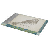 Graues Owl im Muster-Hintergrund Schneidebrett (Ecke)