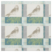 Graues Owl im Muster-Hintergrund Stoff (Muster)