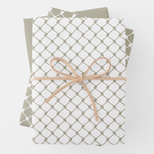 Graues palästinensisches Keffiyeh-Muster Geschenkpapier Set (Beispiel)