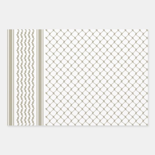 Graues palästinensisches Keffiyeh-Muster Geschenkpapier Set (Vorderseite)