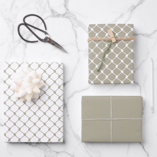 Graues palästinensisches Keffiyeh-Muster Geschenkpapier Set (Vorderseite)