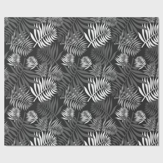 graues Palm Frontabpackpapier Geschenkpapier (Flach)
