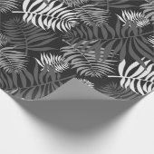 graues Palm Frontabpackpapier Geschenkpapier (Ecke)
