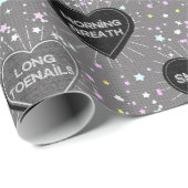 Graues Papier der Liebe Geschenkpapier (Rolleneckpunkt)