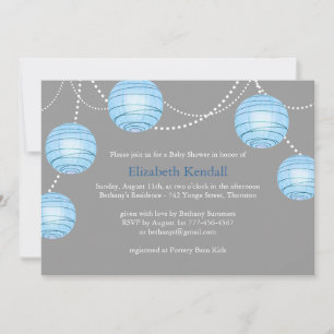 Graues Party Lantern Babydusche Einladung