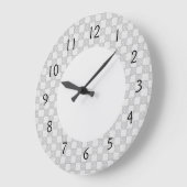 Graues Patchwork-Muster Große Wanduhr (Winkel)