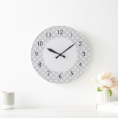 Graues Patchwork-Muster Große Wanduhr (Zuhause)
