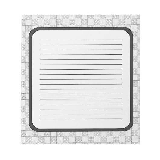 Graues Patchwork-Muster Notizblock (Vorderseite)