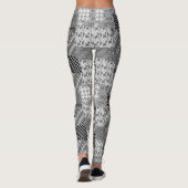 Graues Patchwork-Patchwork-Muster Leggings (Rückseite)