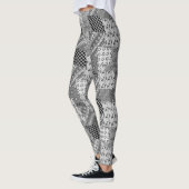 Graues Patchwork-Patchwork-Muster Leggings (Links)