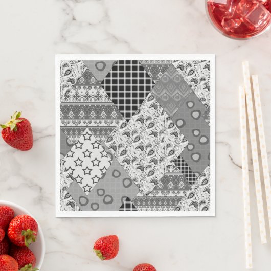 Graues Patchwork-Patchwork-Muster Serviette (Beispiel)
