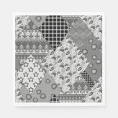 Graues Patchwork-Patchwork-Muster Serviette (Vorderseite)