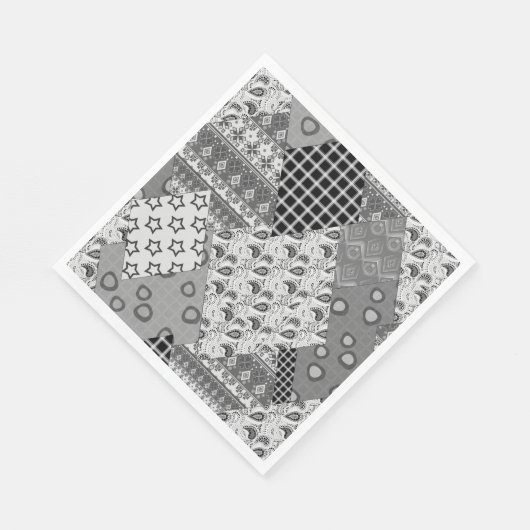 Graues Patchwork-Patchwork-Muster Serviette (Ecke)