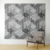 Graues Patchwork-Patchwork-Muster Wandteppich (Beispiel (Horizontal))