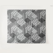 Graues Patchwork-Patchwork-Muster Wandteppich (Vorderseite (Horizontal))