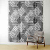 Graues Patchwork-Patchwork-Muster Wandteppich (Beispiel)
