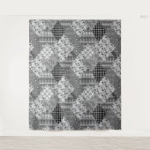 Graues Patchwork-Patchwork-Muster Wandteppich (Vorderseite)
