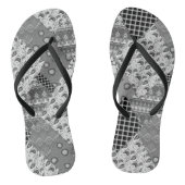 Graues Patchwork-Patchworkmuster Badesandalen (Fußbett)