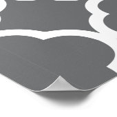 Graues Peach Quatrefoil Monogramm Poster (Ecke)