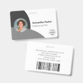 Graues Personalisiertes Foto, Logo, Strichcode-Mit Ausweis (Vorder- & Rückseite)