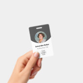 Graues Personalisiertes Foto, Logo, Strichcode-Mit Ausweis (Handheld)