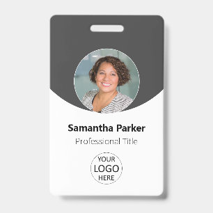 Graues Personalisiertes Foto, Logo, Strichcode-Mit Ausweis