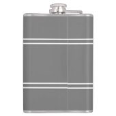 Graues Personalisiertes Mit Monogramm Initialgeträ Flachmann (Rückseite)