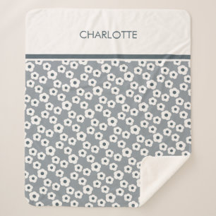 Graues Personalisiertes, modernes Retro-Muster Sherpadecke