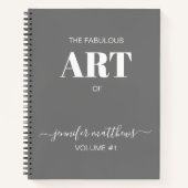 Graues Personalisiertes Sketchbook - Ihr Name Notizblock (Vorderseite)