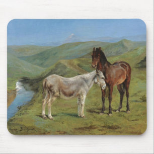 Graues Pferd auf einem Feld (Equine Farm Animal) Mousepad